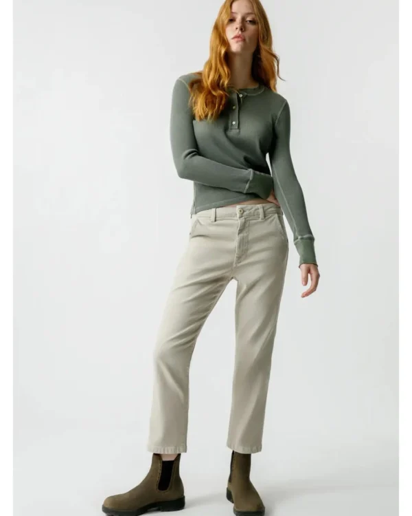 Pants | AMO Easy Trouser Relaxed Crop Straight Pumice