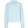 Shirts + Tops | AMO Ruth Crop Shirt Blue Bird