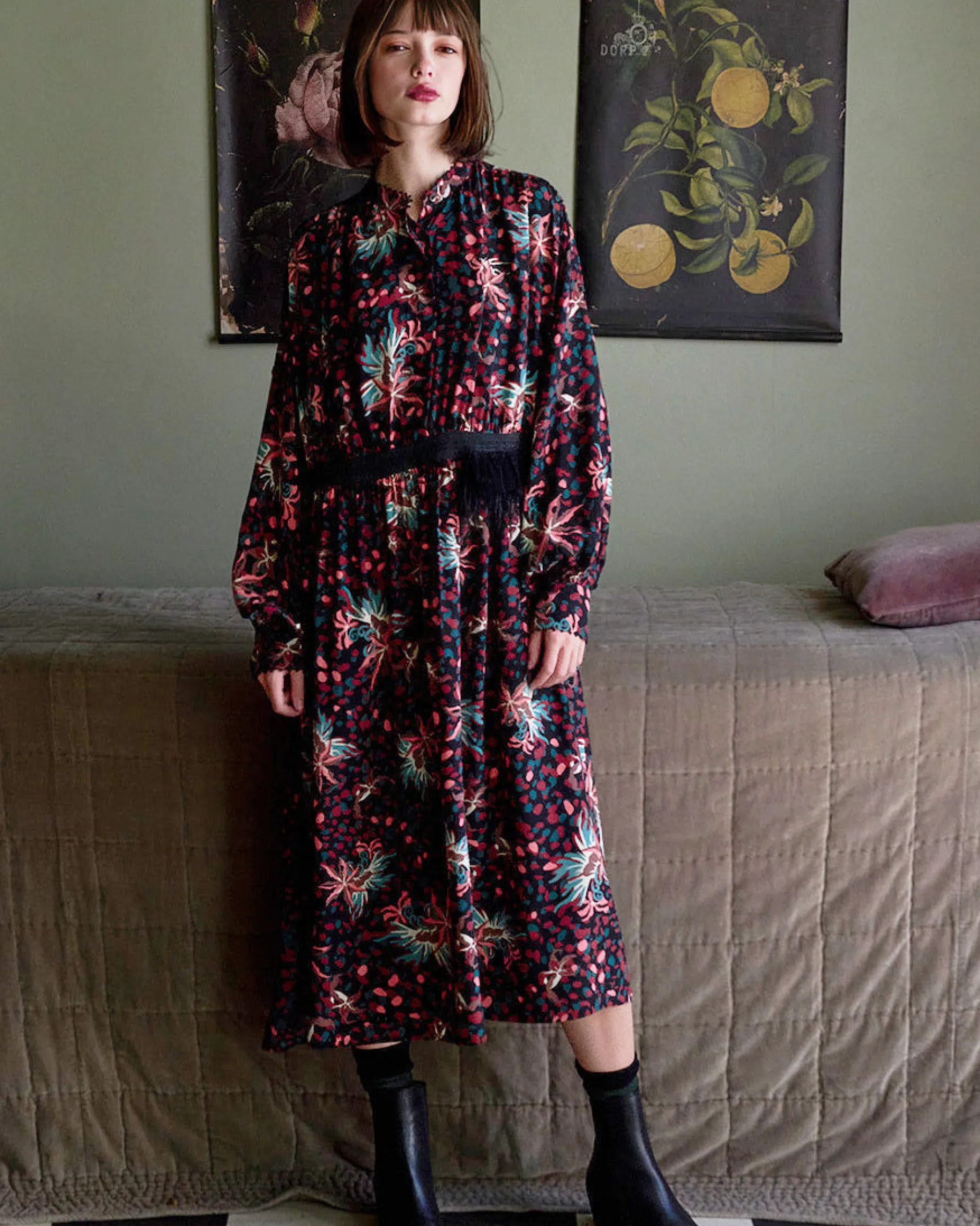 an_an_londree_waist_dress_0.webp Dresses | An An Londree Waist Dress Black Wines