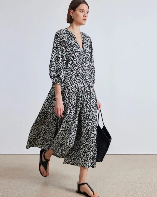 Dresses | Apiece Apart Luminile Tier Maxi Tiny Flowers Stamp