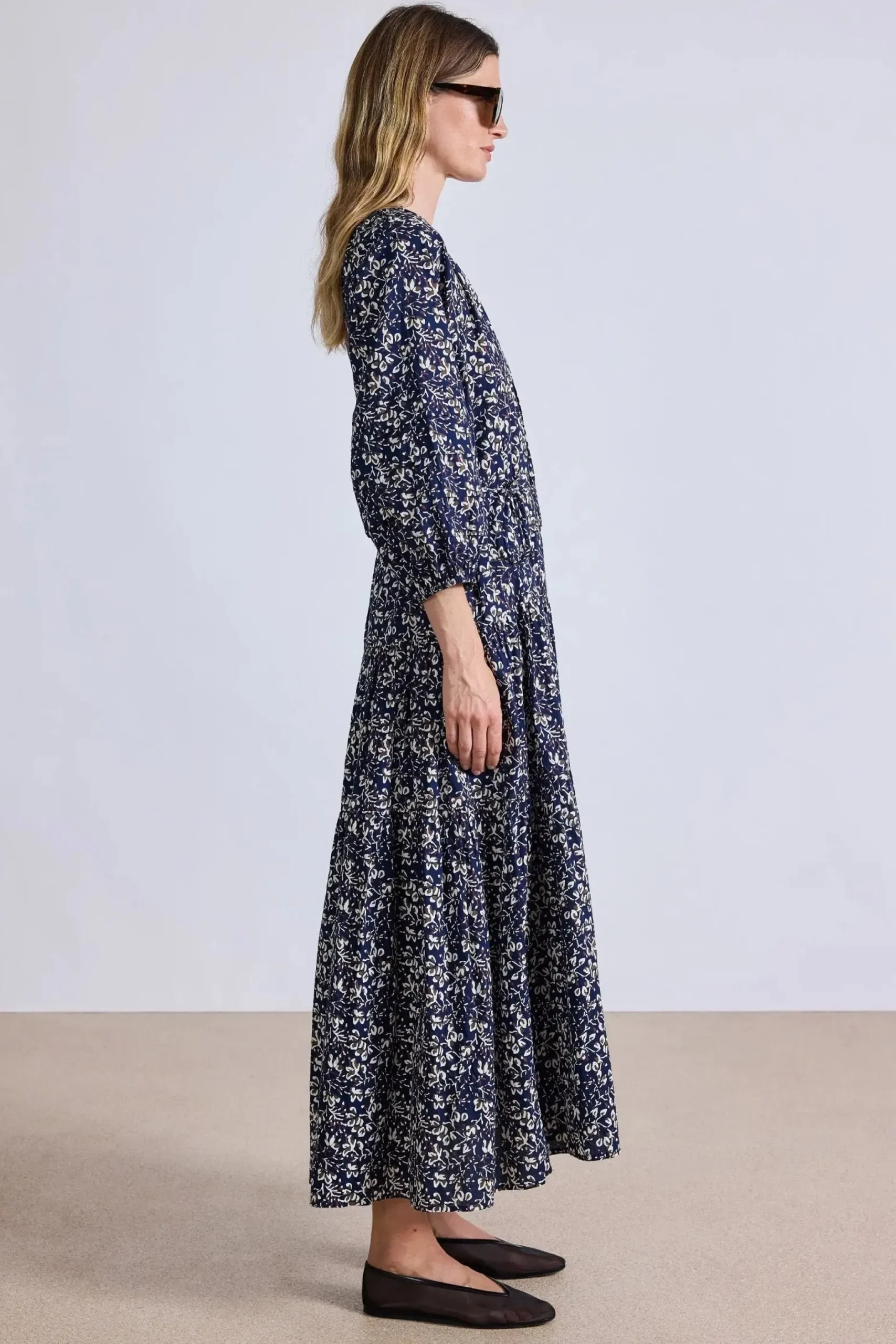 apiece_apart_luminile_tie_2.webp Dresses | Apiece Apart Luminile Tier Maxi Mira Floral Navy