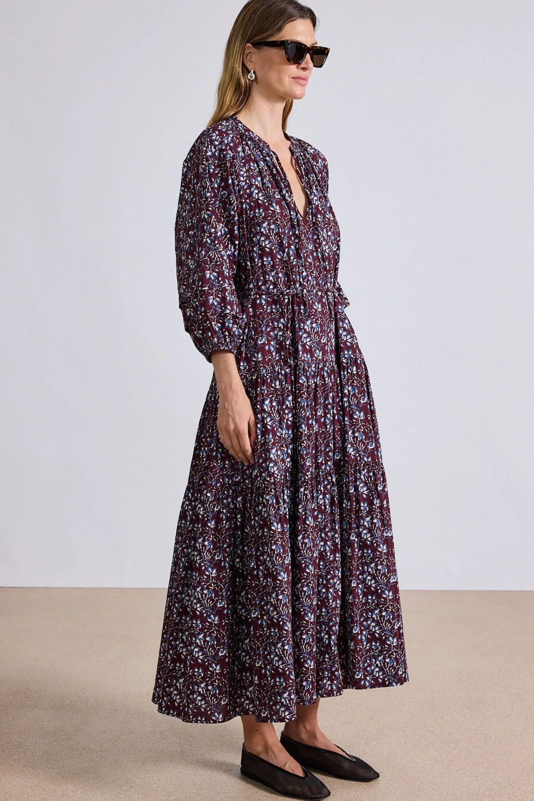 apiece_apart_luminile_tie_3-1.webp Dresses | Apiece Apart Luminile Tier Maxi Mira Floral Wine Tasting