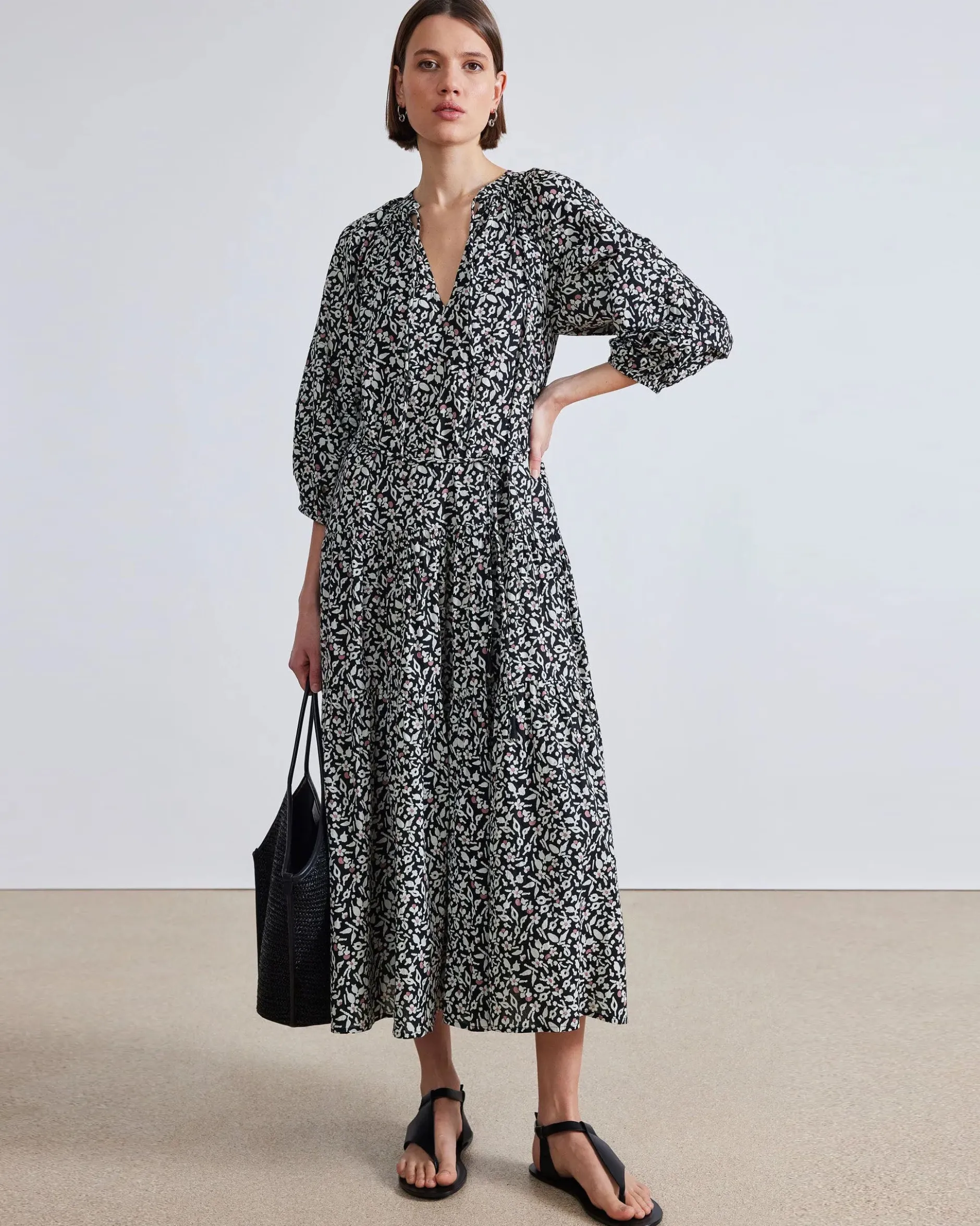apiece_apart_luminile_tie_3-3.webp Dresses | Apiece Apart Luminile Tier Maxi Tiny Flowers Stamp