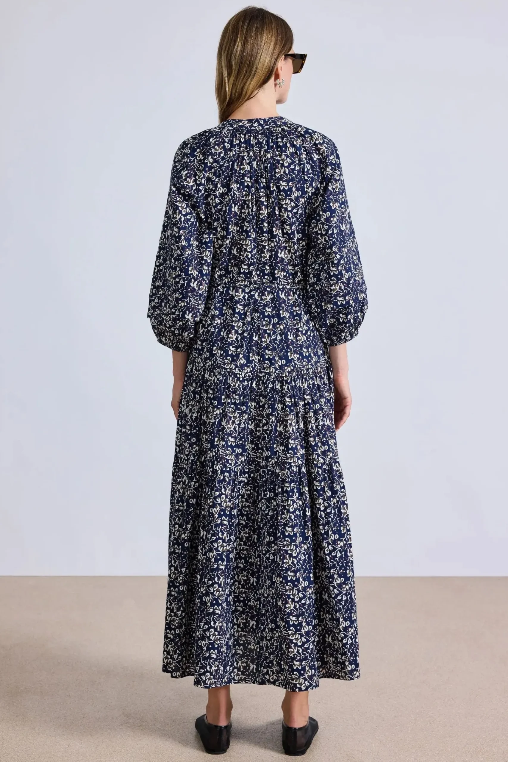 apiece_apart_luminile_tie_3.webp Dresses | Apiece Apart Luminile Tier Maxi Mira Floral Navy