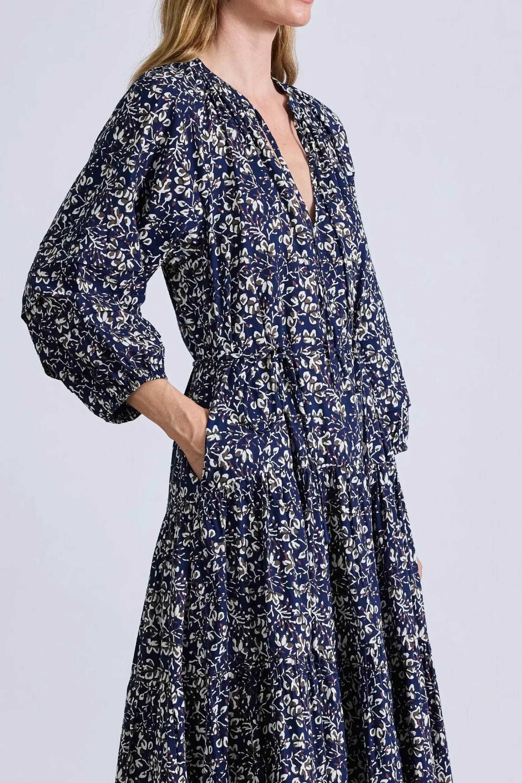 apiece_apart_luminile_tie_5.webp Dresses | Apiece Apart Luminile Tier Maxi Mira Floral Navy