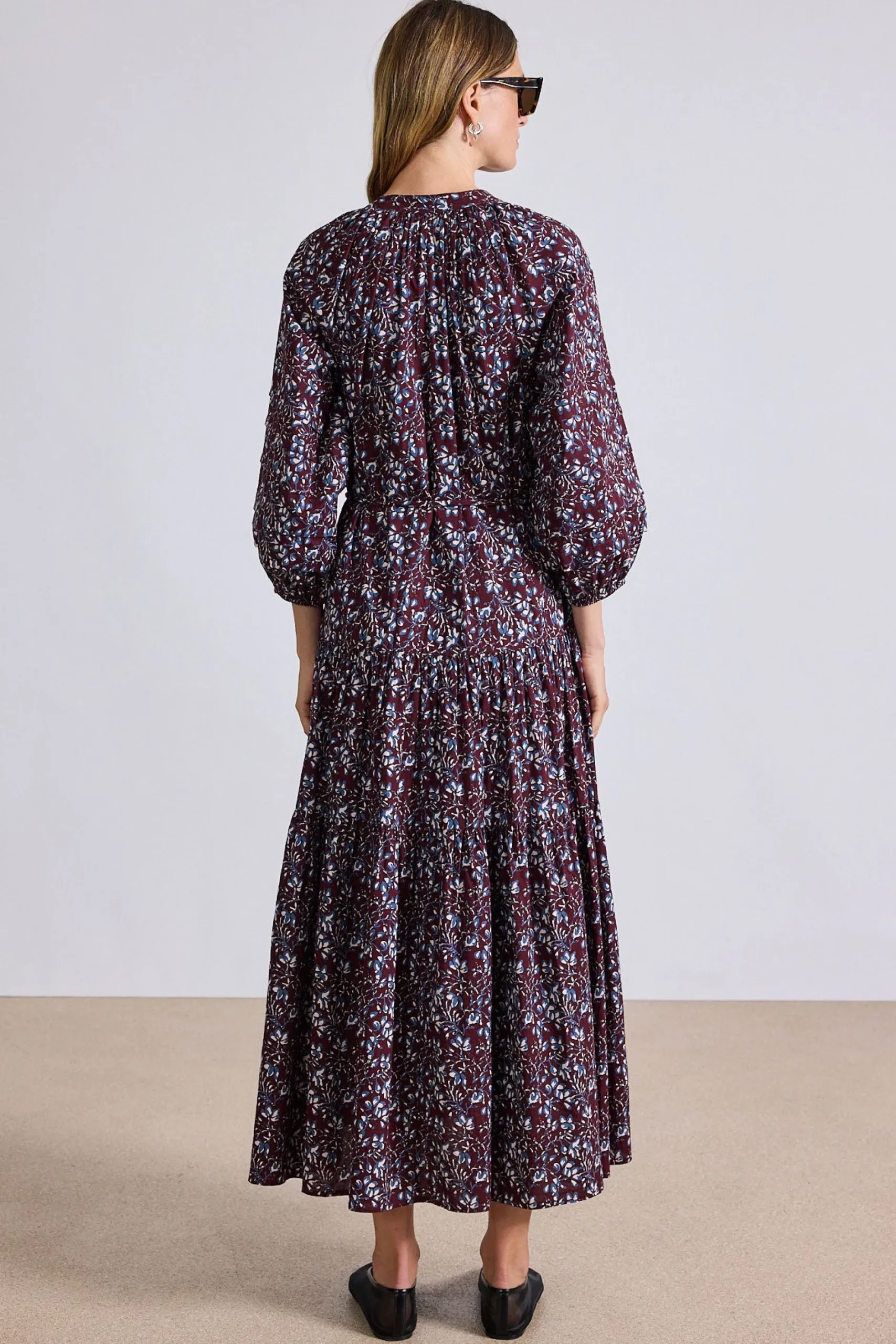 apiece_apart_luminile_tie_6.webp Dresses | Apiece Apart Luminile Tier Maxi Mira Floral Wine Tasting