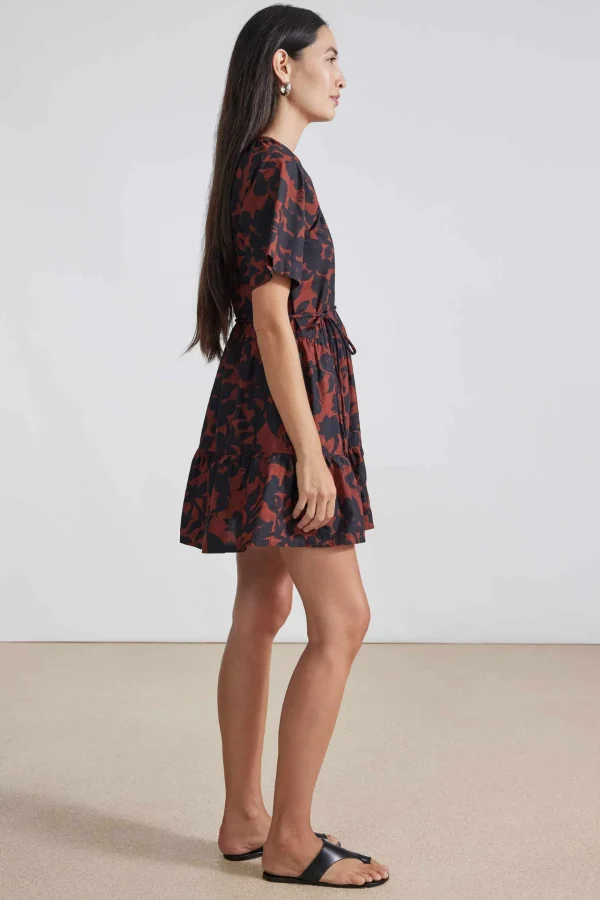 Dresses | Apiece Apart Saara Tiered Mini Dress Deep Botanic