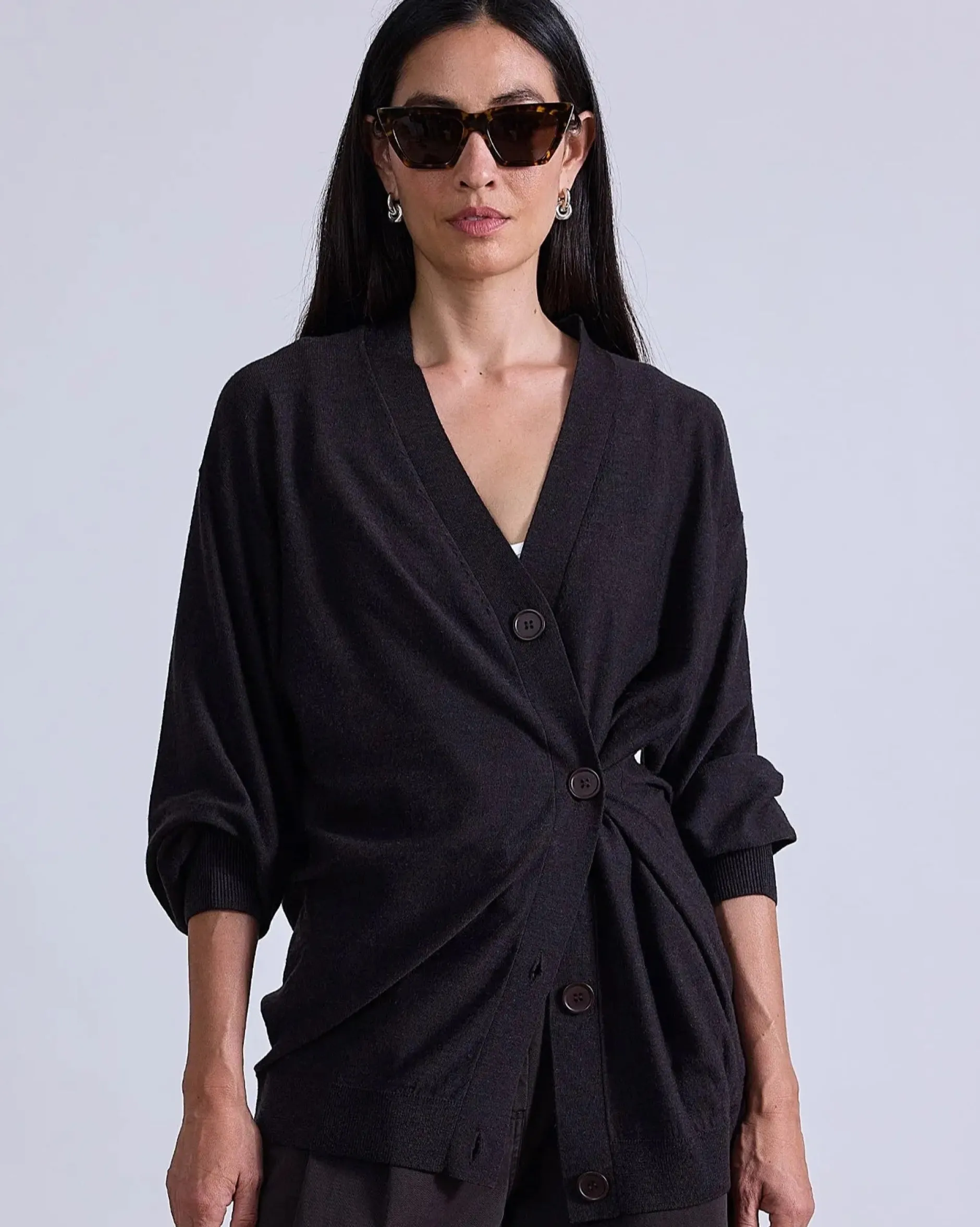 apiece_apart_tissue_weigh_0.webp Sweaters | Apiece Apart Tissue Weight Cardigan Deep Espresso