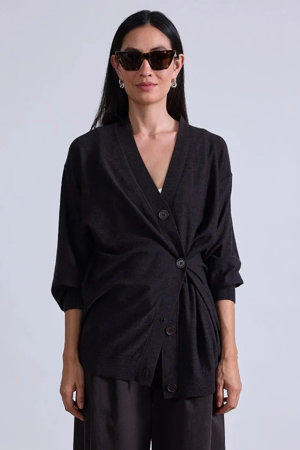 Sweaters | Apiece Apart Tissue Weight Cardigan Deep Espresso