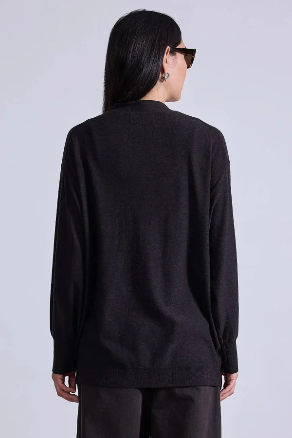 Sweaters | Apiece Apart Tissue Weight Cardigan Deep Espresso