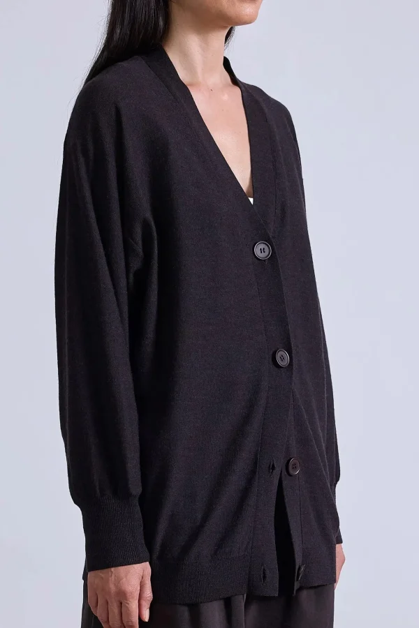 Sweaters | Apiece Apart Tissue Weight Cardigan Deep Espresso