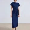 Dresses | Apiece Apart Vanina Cinched Waist Dress Indigo