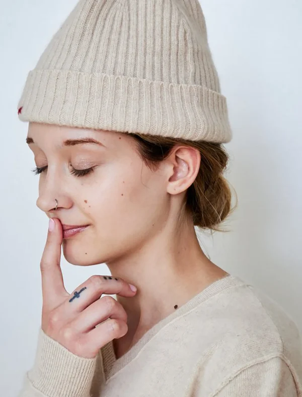 Hats | Brazeau Tricot Cashmere Knit Cap Tea Dip