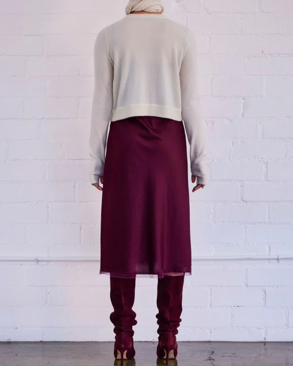 Dresses | Brazeau Tricot Classic Slip Dress Wine