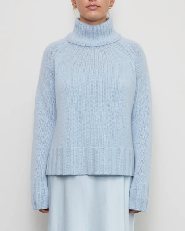 Sweaters | Brazeau Tricot Rib Mock Pullover Chambray