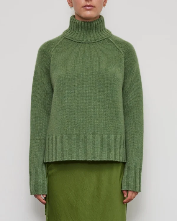 Sweaters | Brazeau Tricot Rib Mock Pullover Moss