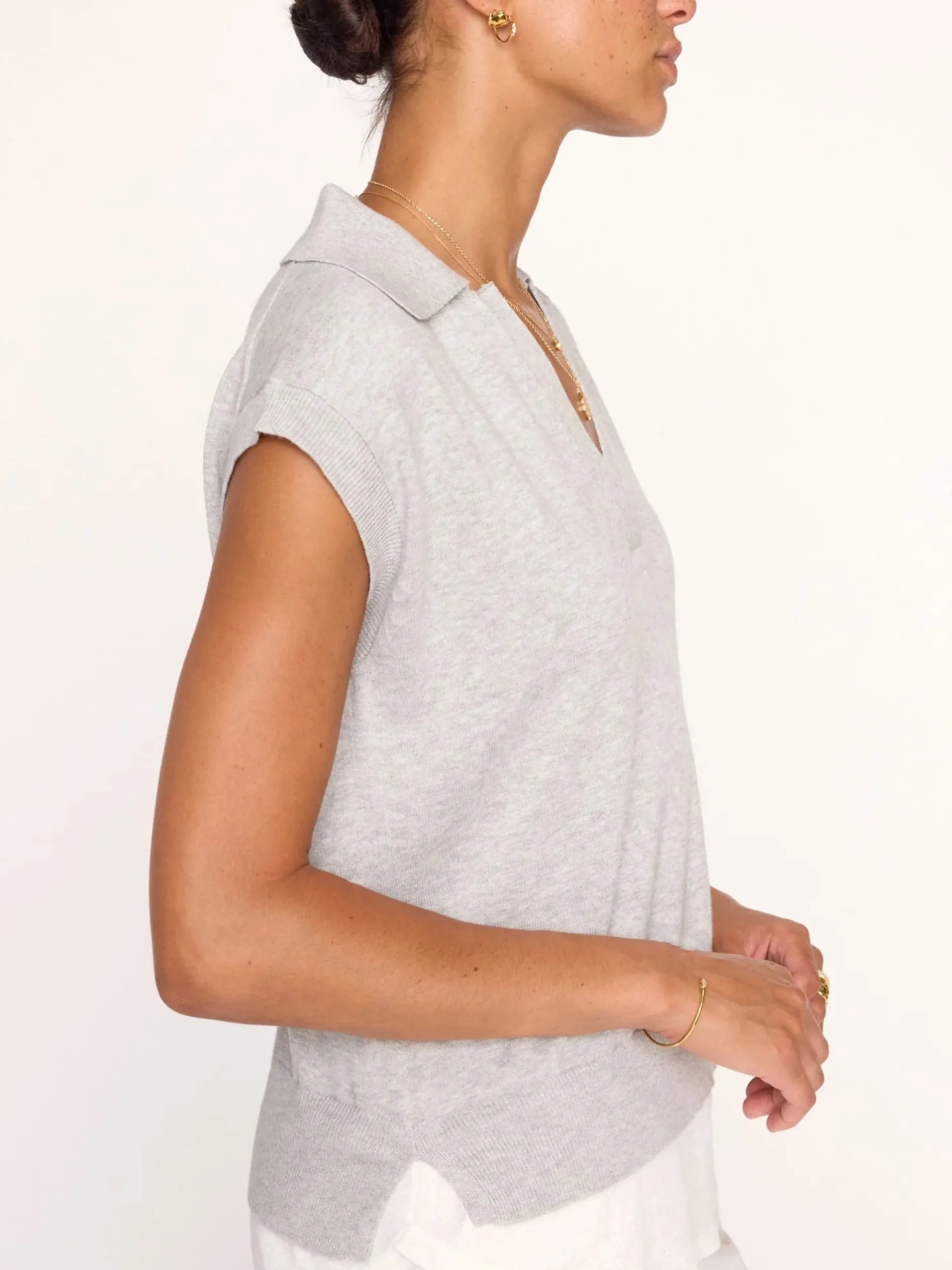 brochu_walker_jaia_polo_l_1.webp Shirts + Tops | Brochu Walker Jaia Polo Looker Grey Melange