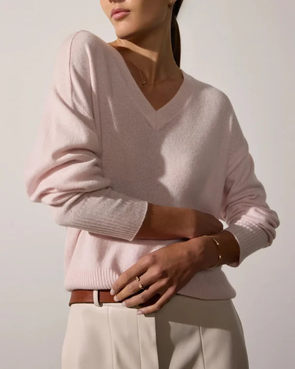 Sweaters | Brochu Walker Leia Vee Sweater Rose Quartz