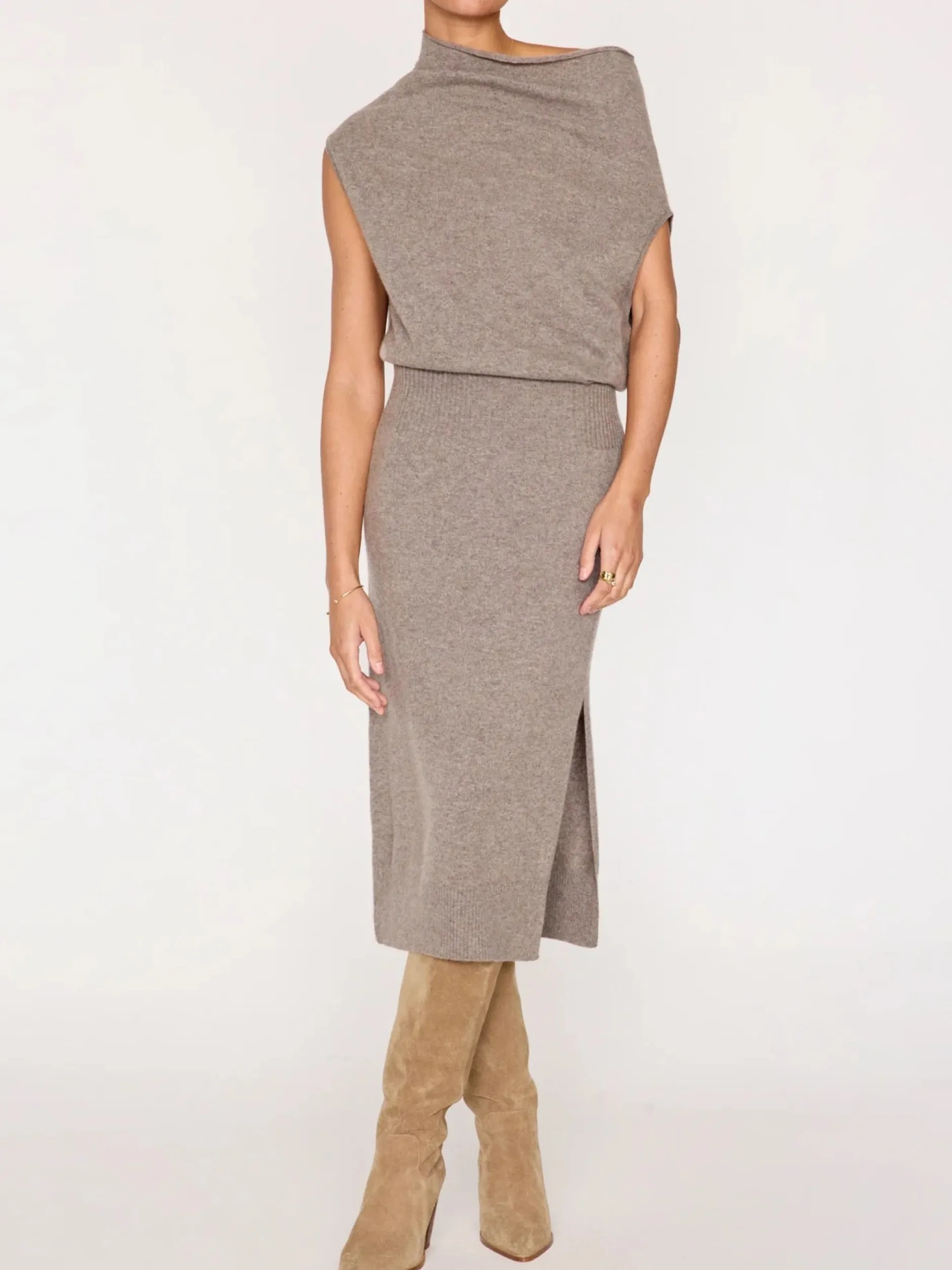 brochu_walker_lori_sleeve_1.webp Dresses | Brochu Walker Lori Sleeveless Dress Otter Mélange