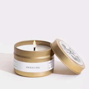 Candles | Brooklyn Candle Studio Sweet Fig Gold Travel Candle
