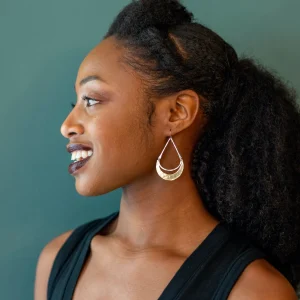 Jewelry | Carolyn Keys Luna Brass Earrings