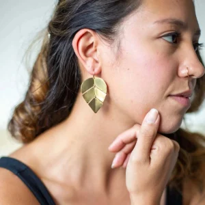 Jewelry | Carolyn Keys Ola Brass Earrings