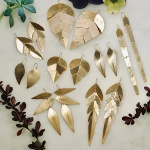 Jewelry | Carolyn Keys Ola Brass Earrings