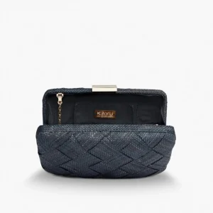 Bags | Thistle Hill Cosette Woven Straw Clutch Black