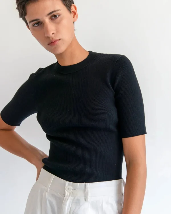 Shirts + Tops | Demylee Clara Cotton Top Black