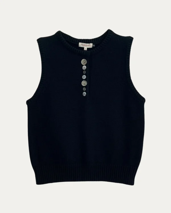 Sweaters | Demylee Minivera Organic Cotton Vest Black