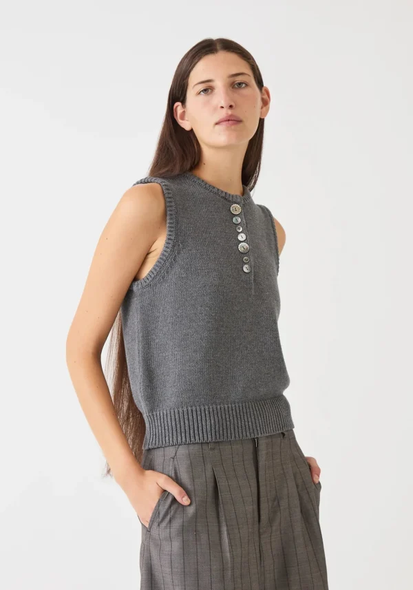 Sweaters | Demylee Minivera Organic Cotton Vest Charcoal