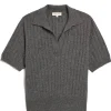 Sweaters | Shirts + Tops | Demylee Skylar Polo Cashmere Top Dark Heather Grey