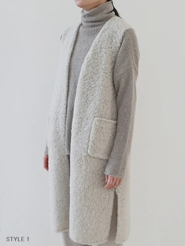 Sweaters | Evam Eva Boa Long Vest Antique White