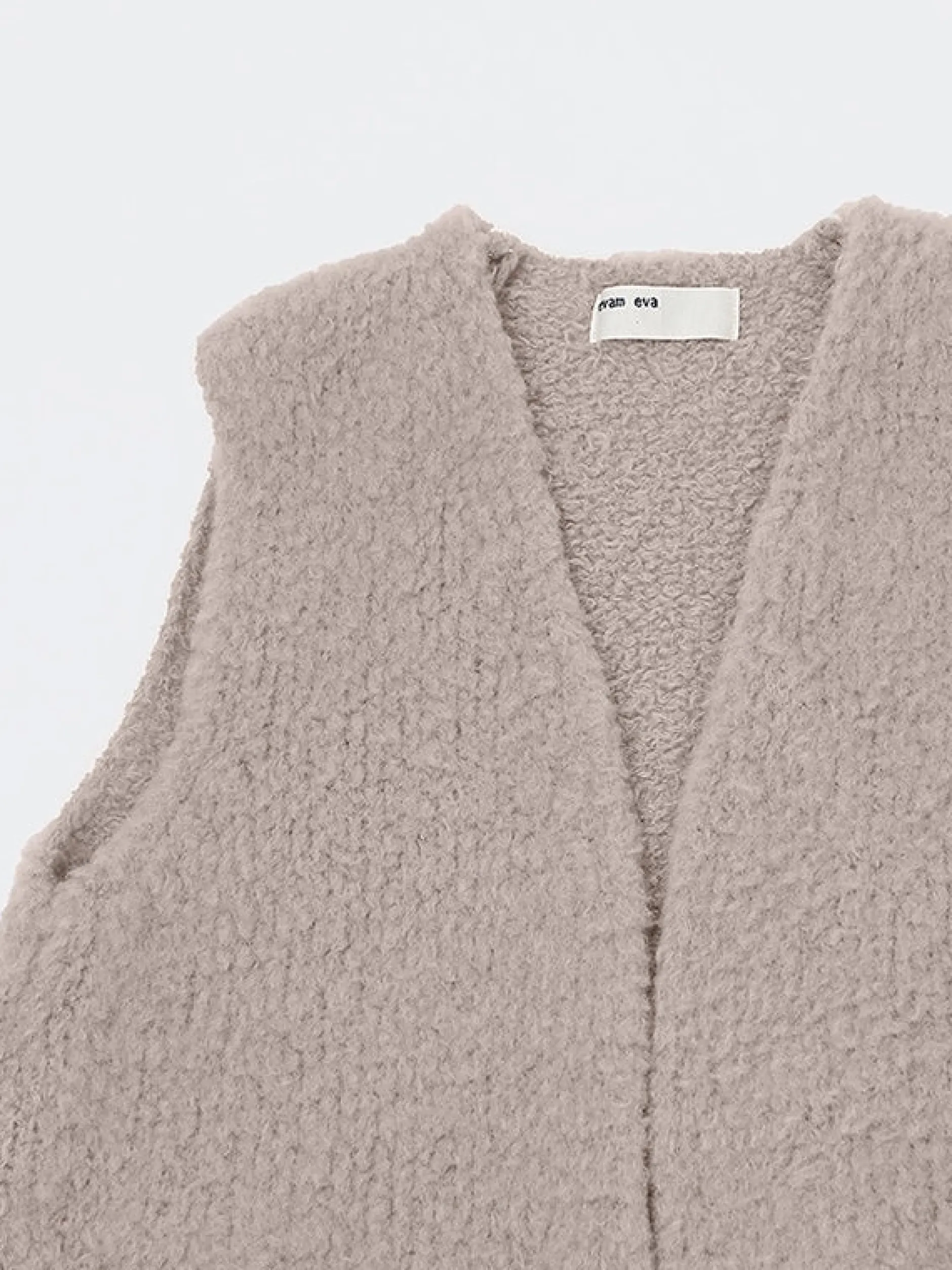 evam_eva_boa_long_vest_gr_1.webp Sweaters | Evam Eva Boa Long Vest Grege