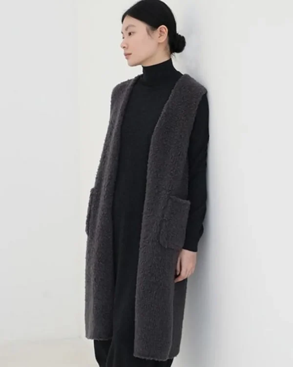 Sweaters | Evam Eva Boa Long Vest Sumi
