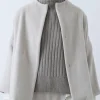 Outerwear | Evam Eva Cashmere Short Coat Grege