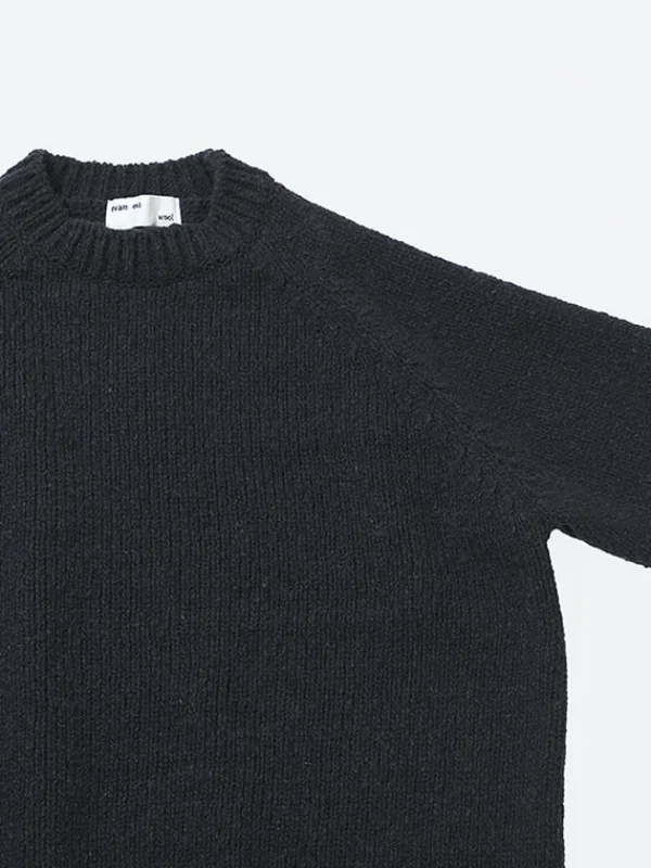 Sweaters | Evam Eva Renew Wool Ragian Pullover Charcoal