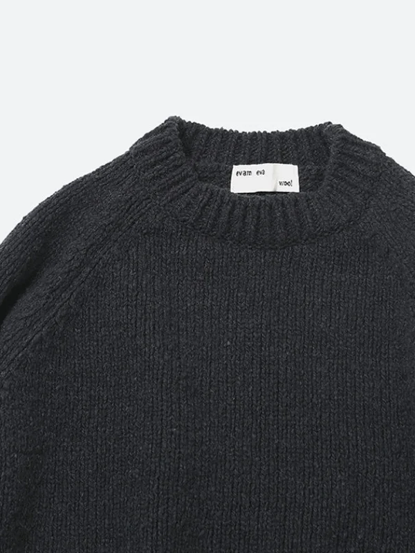 Sweaters | Evam Eva Renew Wool Ragian Pullover Charcoal