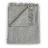 Throws | Evangeline 100% Merino Lambswool Throw Pinstripe Fog