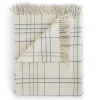 Throws | Evangeline 100% Merino Lambswool Throw Check Pearl
