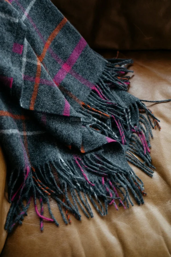 Throws | Evangeline 100% Merino Lambswool Patterned Throw Ledge Plaid Multi