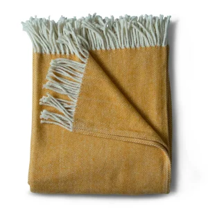 Throws | Evangeline Cotton Herringbone Throw Goldenrod