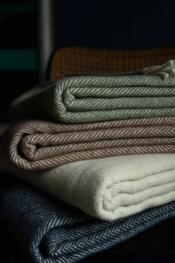 Throws | Evangeline Cotton Herringbone Throw Oyster