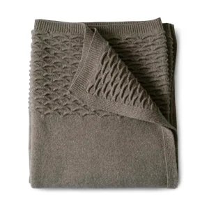 Throws | Evangeline Linen Scalloped Knit Throw Coffee
