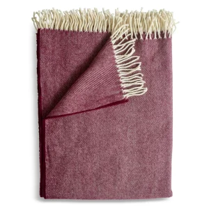 Throws | Evangeline Merino Herringbone Throw Blackberry