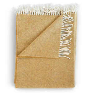 Throws | Evangeline Merino Herringbone Throw Honey