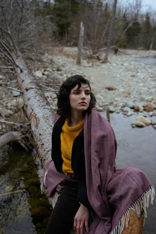 Throws | Evangeline Merino Herringbone Throw Dawn