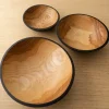 Home Decor | Pillows | Thistle Hill Hand-Carved Charred Wooden Nesting Bowl Set