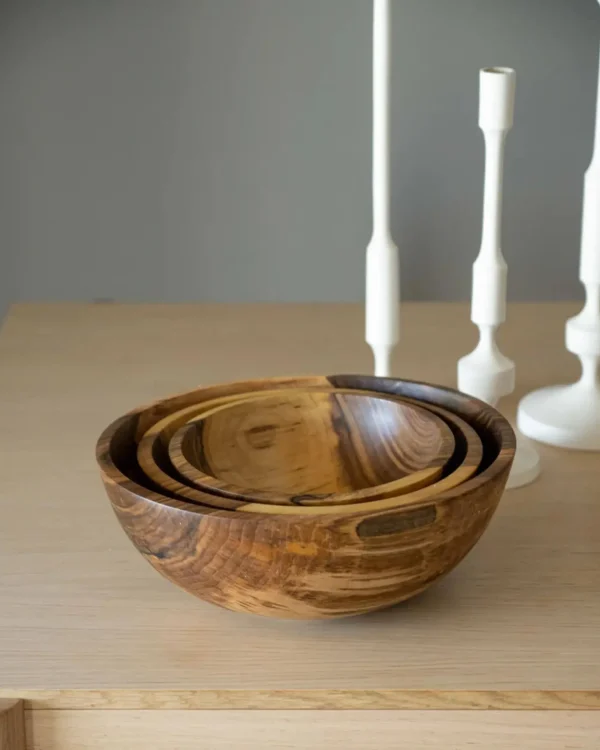 Home Decor | Pillows | Thistle Hill Hand-Carved Wooden Nesting Bowl Set