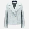 Outerwear | Harris Wharf London Cropped Peacoat Wool & Silk P.o.W. Azure